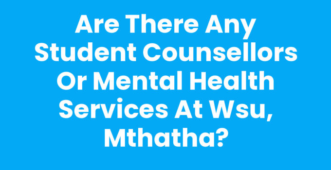 Are There Any Student Counsellors Or Mental Health Services At Wsu, Mthatha