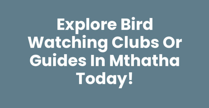 Bird Watching Clubs Or Guides In Mthatha