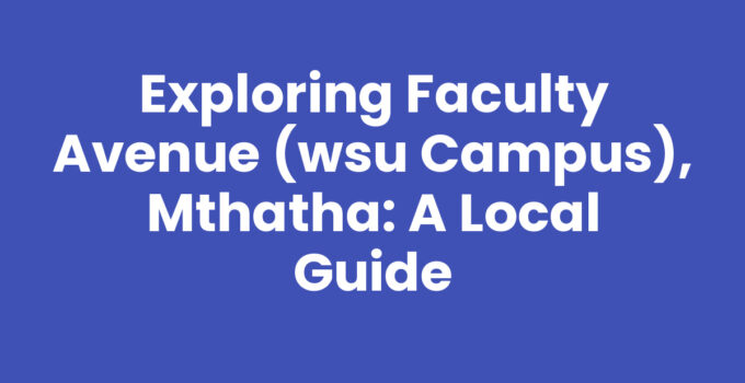 Scenic view of Faculty Avenue, WSU Campus, Mthatha with students and cafes.