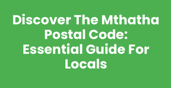 Mthatha Postal Code map indicating postal areas