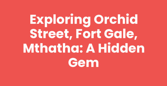 Orchid Street, Fort Gale, Mthatha - A Charming Local Scene