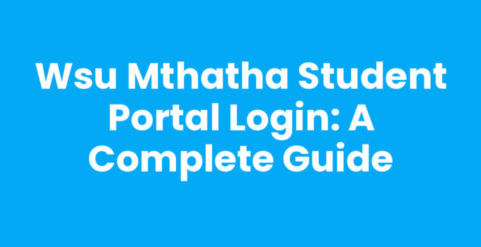Wsu Mthatha Student Portal Login page screenshot