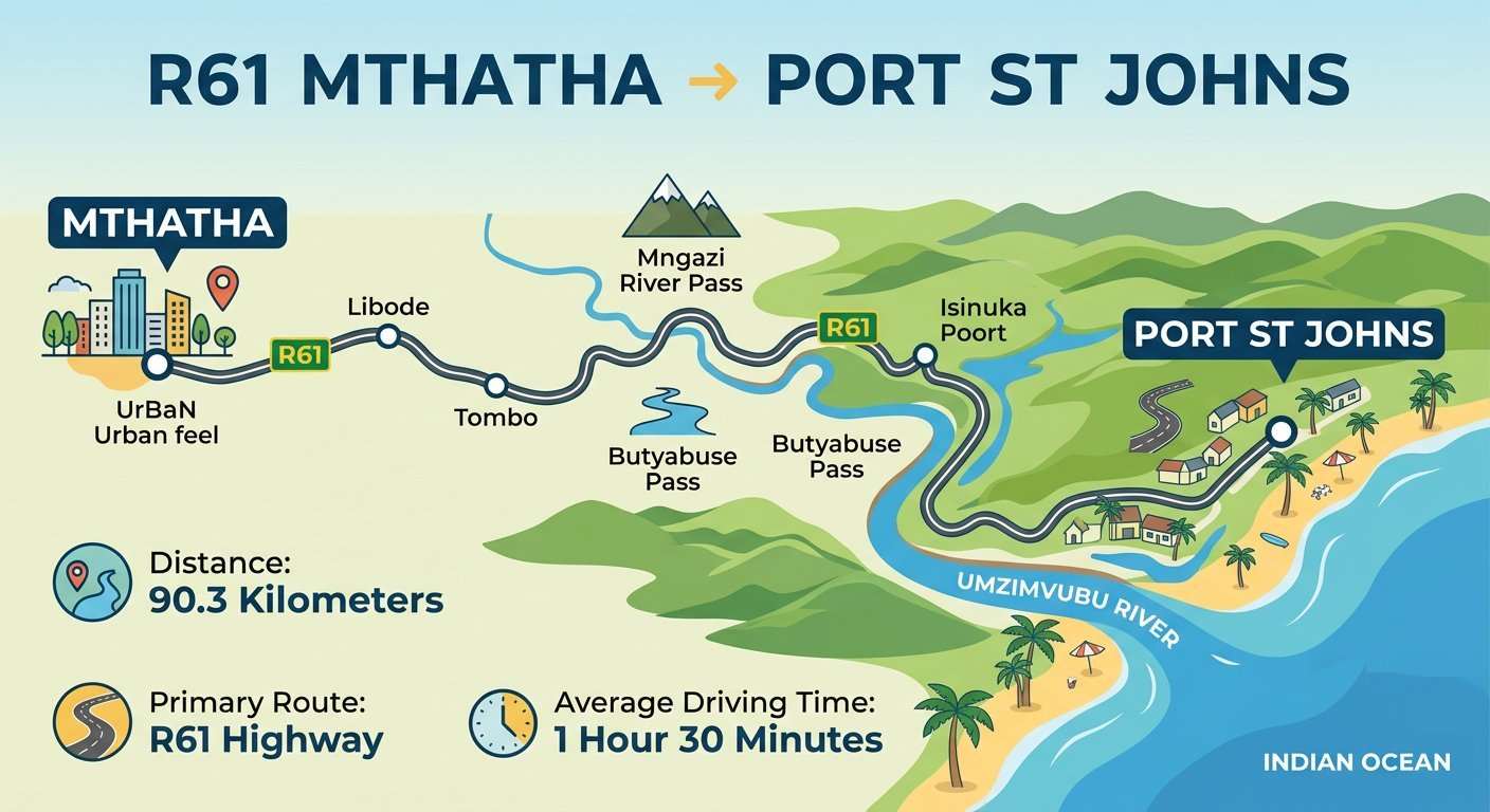 Mthatha to PSJ Distance